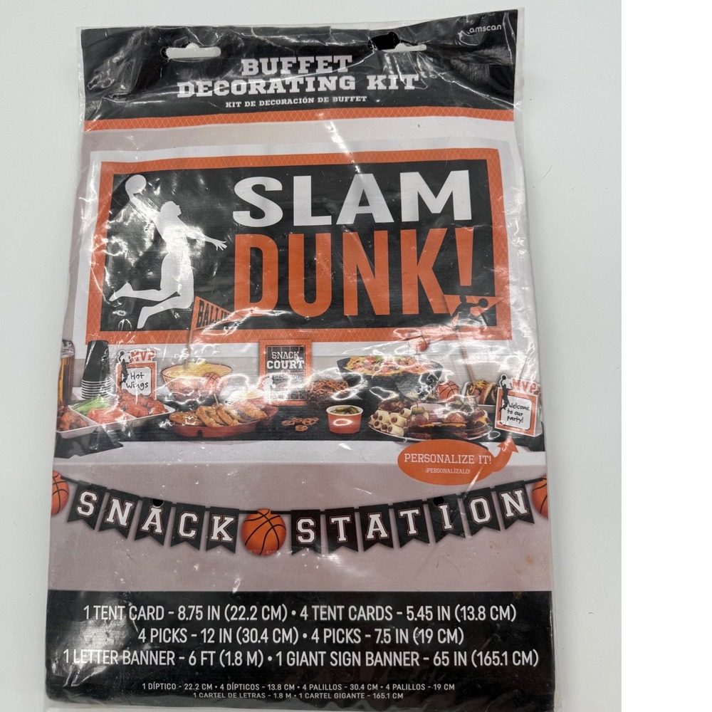Basketball Birthday Decorating Kit Kids Orange Slam Dunk Party Sports Athletic